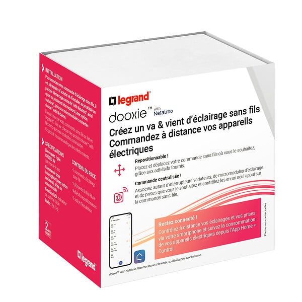 LEGRAND - Commande sans fils on/off dooxie with netatmo complet blanc - large