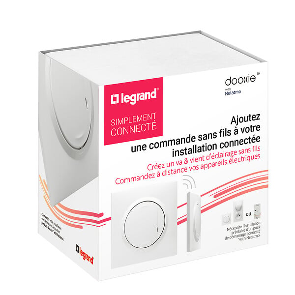 LEGRAND - Commande sans fils on/off dooxie with netatmo complet blanc - large