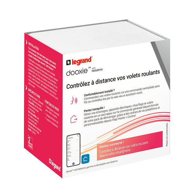 LEGRAND - Interrupteur volets connecte dooxie avec netatmo alu - large
