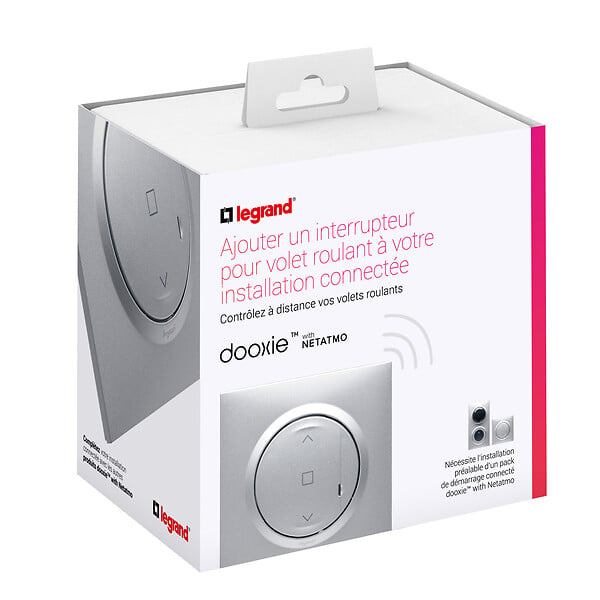 LEGRAND - Interrupteur volets connecte dooxie avec netatmo alu - large