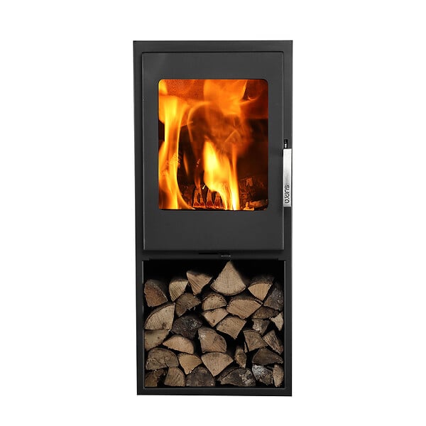 SUPRA - Poêle à bois JACCO BÛCHER acier - vertical - étanche - bûcher - 5kW - large
