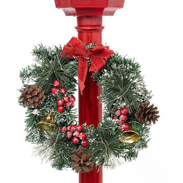 FEERIC LIGHTS & CHRISTMAS - Déco lumineuse intérieur Lampadaire Rouge 1 Lanterne 74 LED - large