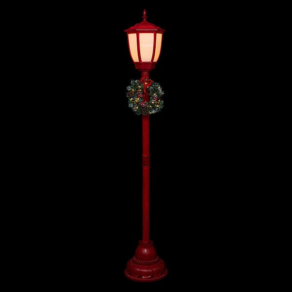 FEERIC LIGHTS & CHRISTMAS - Déco lumineuse intérieur Lampadaire Rouge 1 Lanterne 74 LED - large