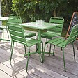 OVIALA - Ensemble table de jardin carrée et 4 chaises vert cactus - Palavas - vignette