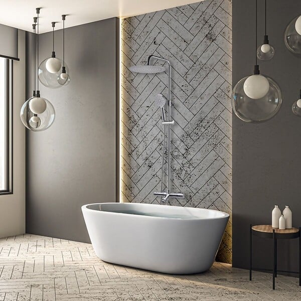 ESSEBAGNO - New Oneo colonne bain-douche thermostatique chrome - large
