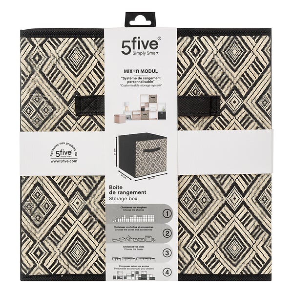 5FIVE - Boite rangement 31x31 ethnique - large