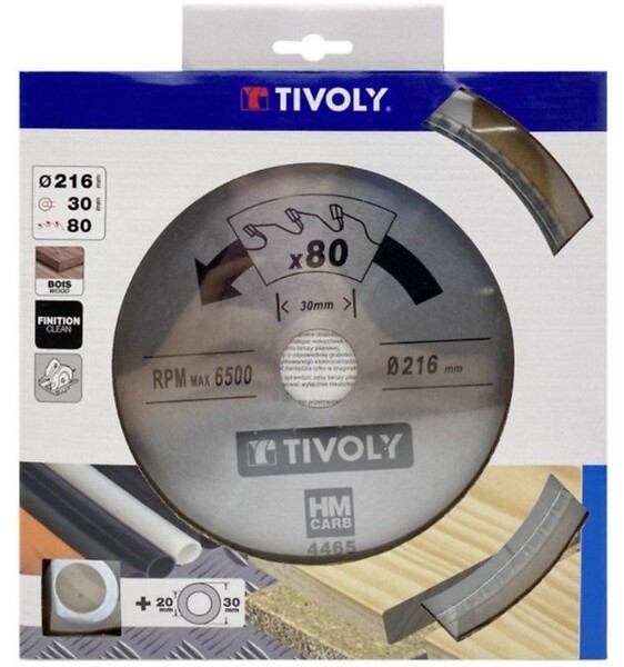TIVOLY - Lame scie circulaire métaux non-ferreux - 216mm - 80 dents - large