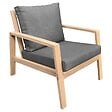 HAPPY GARDEN - Salon de jardin en acacia 2 places GILI - coussins gris - vignette