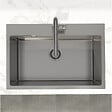 SWISS AQUA TECHNOLOGIES - Swiss Aqua Technologies Aurum Évier de cuisine encastrable en inox 304, 68x45x21 cm, Gun Metal brossé PVD - vignette