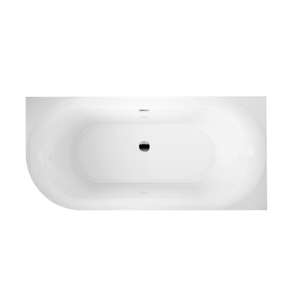 STANO - Baignoire semi-îlot design ELIZABETH blanche 170 cm Angle à droite - large