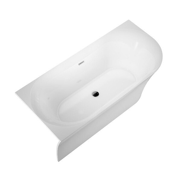 STANO - Baignoire semi-îlot design ELIZABETH blanche 170 cm Angle à gauche - large