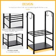 OUTSUNNY - Serviteur de cheminée - porte bûches - range bûches multi accessoires 2 étagères 40L x 30l x 75H cm métal noir - vignette