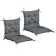 OUTSUNNY - Lot de 2 coussins matelas assise dossier 2 en 1 pour chaise fauteuil grand confort 98L x 50l x 8H cm gris - vignette