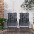OUTSUNNY - Lot de 2 coussins matelas assise dossier 2 en 1 pour chaise fauteuil grand confort 98L x 50l x 8H cm gris - vignette