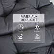 OUTSUNNY - Lot de 2 coussins matelas assise dossier 2 en 1 pour chaise fauteuil grand confort 98L x 50l x 8H cm gris - vignette