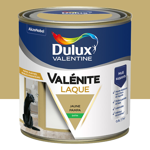 DULUX VALENTINE - Laque acrylique Valénite - Jaune Pampa - 0,5L - large