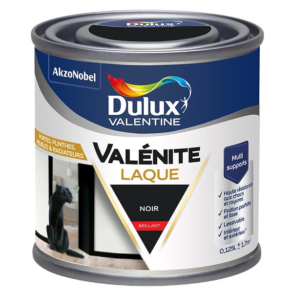 DULUX VALENTINE - Laque Acrylique Valénite Brillant - Noir - 125ml - large