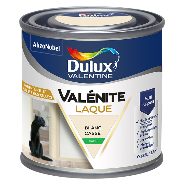 DULUX VALENTINE - Laque acrylique Valénite - Blanc Cassé - 0,125L - large