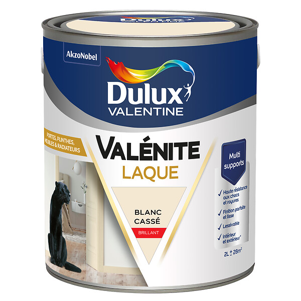 DULUX VALENTINE - Laque acrylique Valénite Brillant - Blanc Cassé - 2L - large