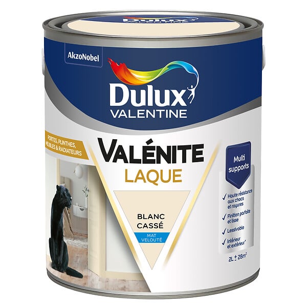 DULUX VALENTINE - Laque acrylique Valénite - Blanc Cassé - 2 L - large