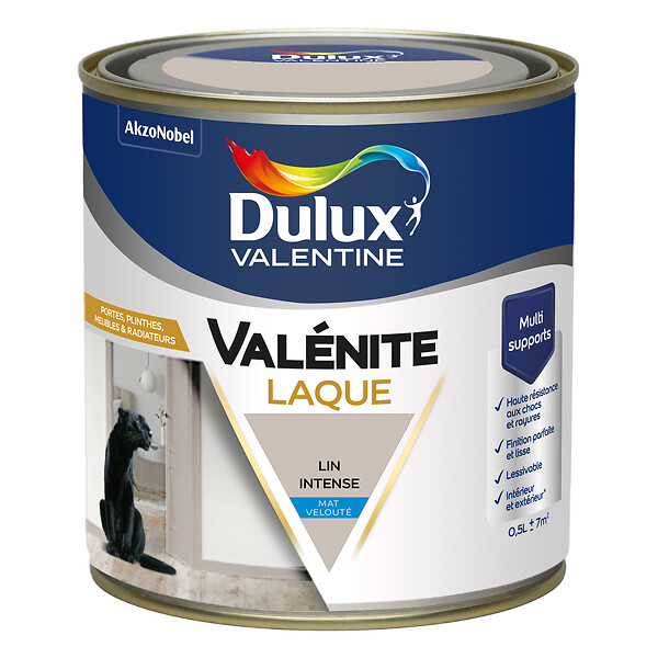 DULUX VALENTINE - Laque acrylique mate Lin Intense - 0,5L - large