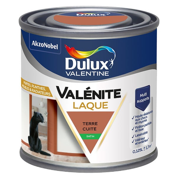 DULUX VALENTINE - Laque Acrylique Valénite Satin-Terre Cuite-0.125L - large