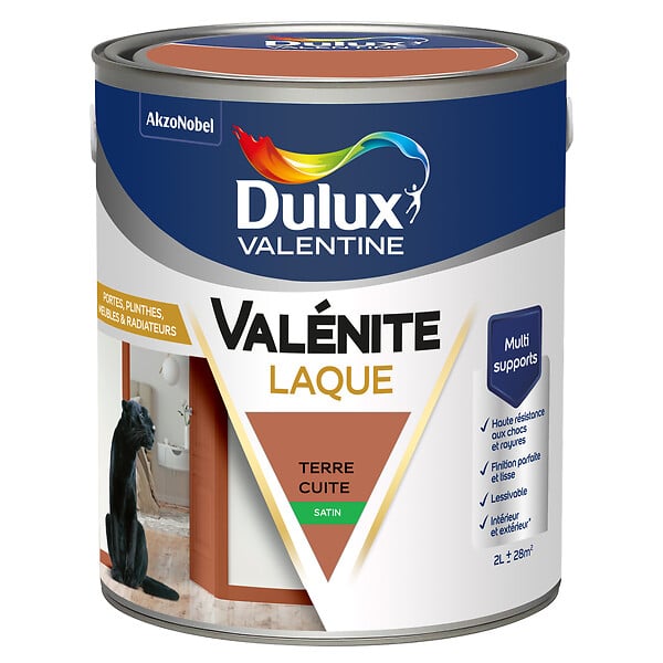 DULUX VALENTINE - Laque Acrylique Valénite Satin-Terre Cuite-2L - large