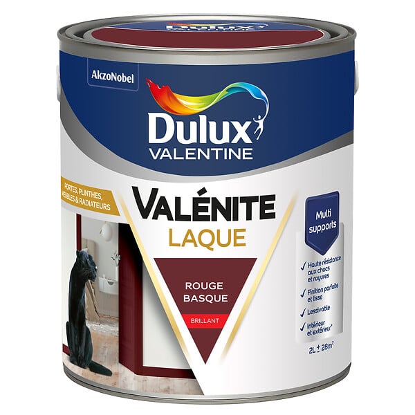 DULUX VALENTINE - Laque acrylique Brillant - Rouge Basque - 2L - large