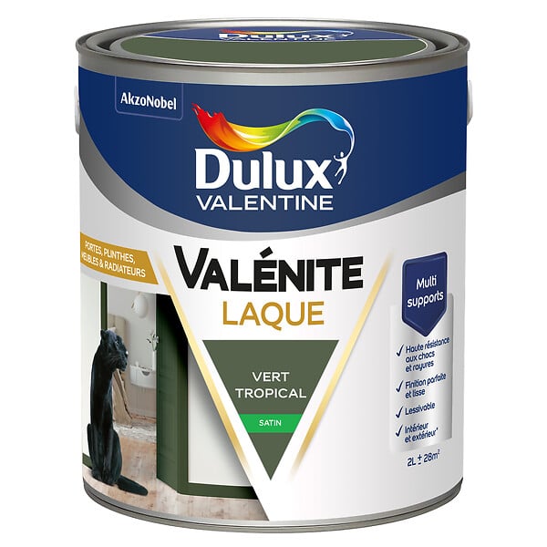 DULUX VALENTINE - Laque Acrylique Valénite Satin-Vert Tropical-2L - large