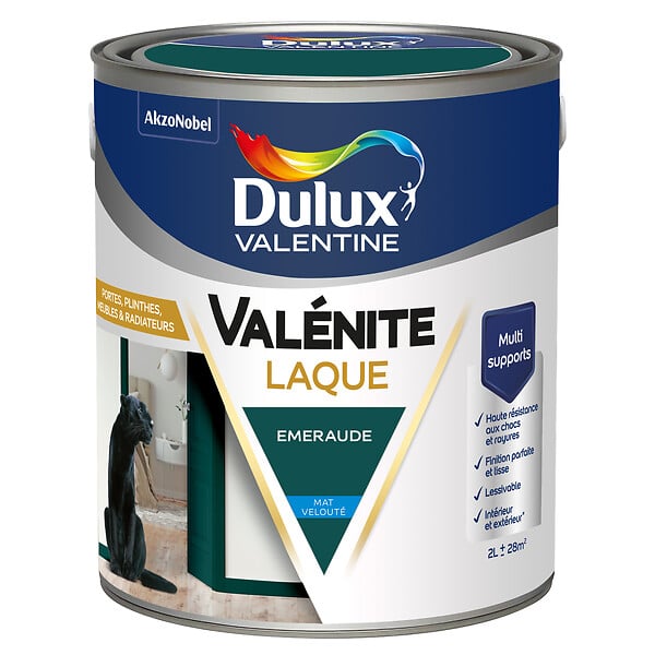 DULUX VALENTINE - Laque acrylique Valénite - Emeraude - 2L - large
