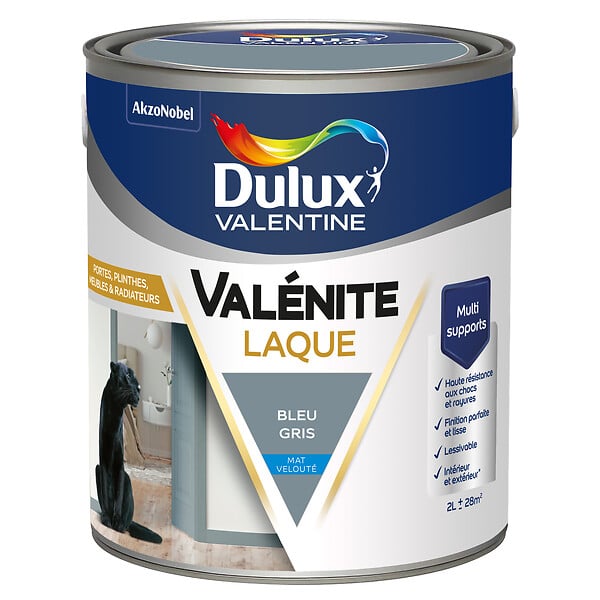 DULUX VALENTINE - Laque acrylique multi-supports Valénite Bleu Gris - 2L - large