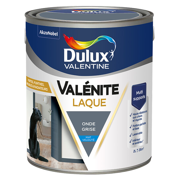 DULUX VALENTINE - Laisse Peinture Acrylique Mat - Onde Grise - 2L - large