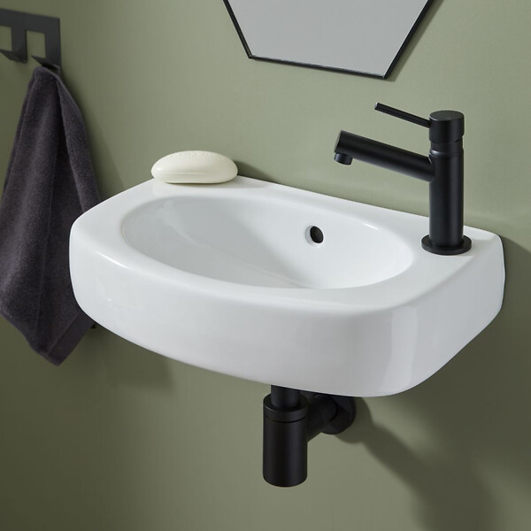 PLANETE BAIN - Mitigeur lave-mains noir mat H 15 cm - large