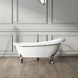 ROGIER & MOTHES - Baignoire sur pieds rétro RICHMOND Blanche 155 cm Pieds d'Aigle Bronze jaune vieilli - vignette