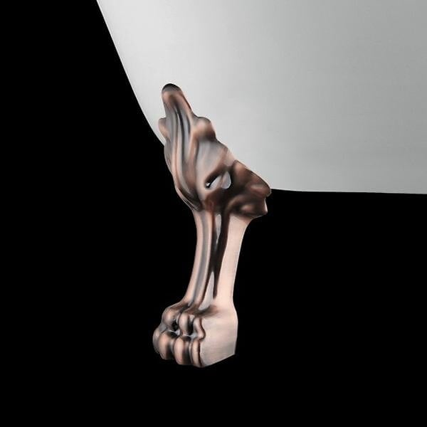 ROGIER & MOTHES - Baignoire sur pieds rétro CHELSEA Blanche 170 cm Pieds de Lion Cuivre rouge vieilli - large