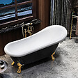 ROGIER & MOTHES - Baignoire sur pieds rétro RICHMOND Noire 171 cm Pieds d'Aigle Chromés - vignette