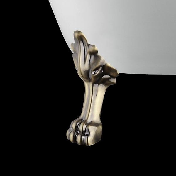 ROGIER & MOTHES - Baignoire sur pieds rétro SURRY HILLS Blanche 165 cm Pieds de Lion Bronze jaune vieilli - large