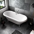 ROGIER & MOTHES - Baignoire sur pieds rétro CHELSEA Blanche 170 cm Pieds de Lion Dorés - vignette