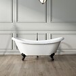 ROGIER & MOTHES - Baignoire sur pieds rétro DARLINGTON Blanche 175 cm Pieds d'Aigle Bronze jaune vieilli - vignette
