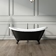 ROGIER & MOTHES - Baignoire sur pieds rétro DARLINGTON Noire 175 cm Pieds d'Aigle Blancs - vignette