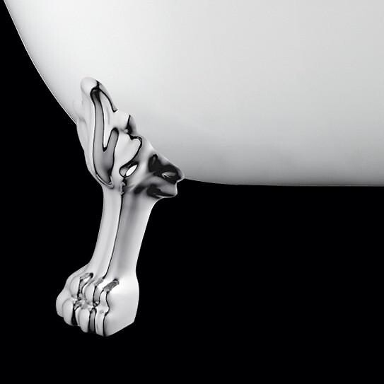 ROGIER & MOTHES - Baignoire sur pieds rétro CHELSEA Blanche 170 cm Pieds de Lion Chromés - large