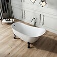 ROGIER & MOTHES - Baignoire sur pieds rétro BALMAIN Blanche 161 cm Pieds d'Aigle Bronze jaune vieilli - vignette
