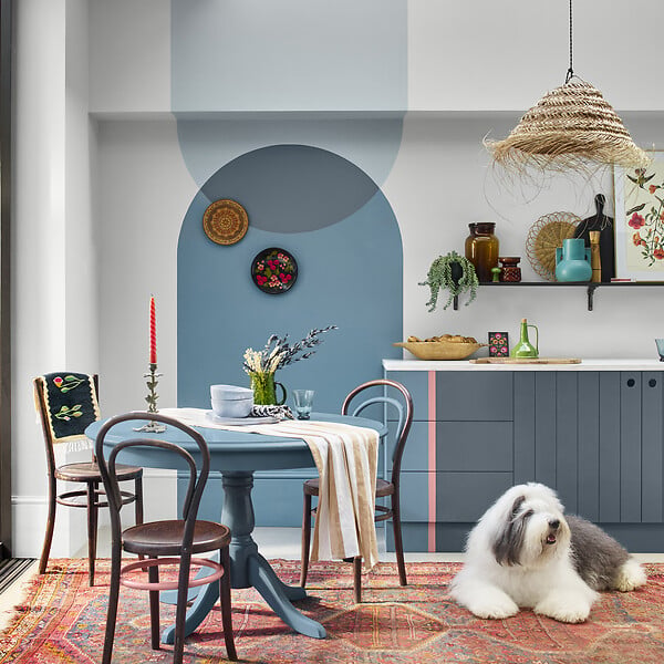 DULUX VALENTINE - Laque acrylique mat velouté - Bleu Gris - 0,5L - large