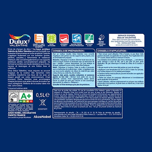 DULUX VALENTINE - Laque Acrylique Valénite Satin-Gris Anthracite-0.5L - large