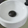 GODART - Bonde de vidage pour lavabo et vasque avec trop plein - Clic clac - Dôme céramique noir satin - vignette