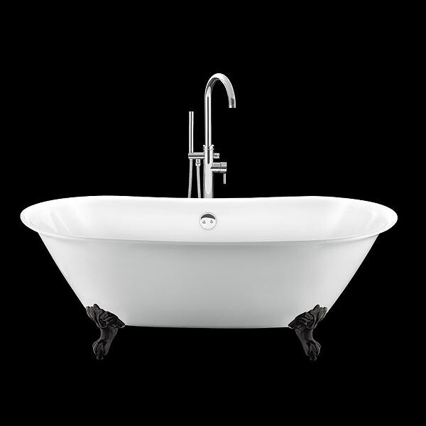 ROGIER & MOTHES - Baignoire sur pieds rétro SURRY HILLS Blanche 165 cm Pieds d'Aigle Noirs - large