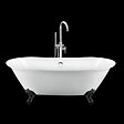 ROGIER & MOTHES - Baignoire sur pieds rétro SURRY HILLS Blanche 165 cm Pieds d'Aigle Noirs - vignette