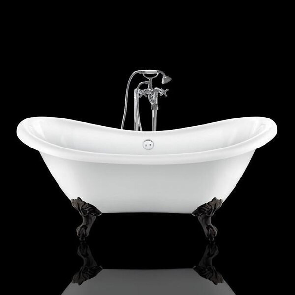 ROGIER & MOTHES - Baignoire sur pieds rétro DARLINGTON Blanche 175 cm Pieds d'Aigle Noirs - large
