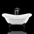 ROGIER & MOTHES - Baignoire sur pieds rétro DARLINGTON Blanche 175 cm Pieds d'Aigle Noirs - vignette