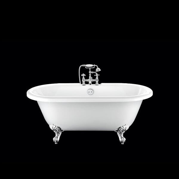 ROGIER & MOTHES - Baignoire sur pieds rétro CHELSEA Blanche 170 cm Pieds d'Aigle Chromés - large
